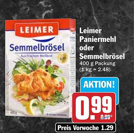 Leimer Paniermehl oder Semmelbrösel 400 g Packung