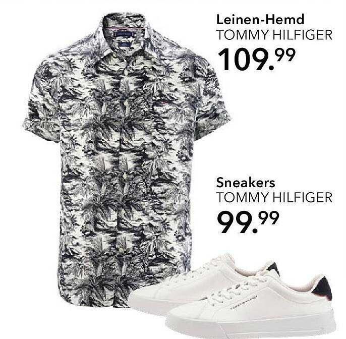 Leinen-Hemd und Sneakers von Tommy Hilfiger