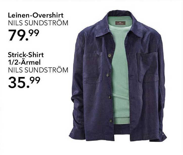 Leinen-Overshirt und Strick-Shirt von NILS SUNDRÖM