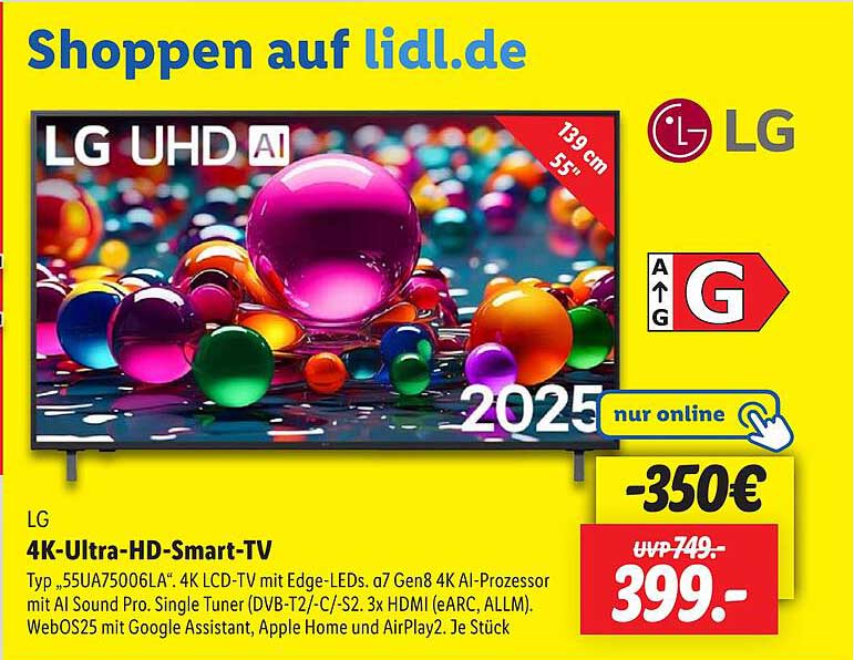 LG 4K-Ultra-HD-Smart-TV 55 Zoll (Typ 55UA75006LA)