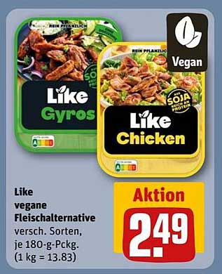 Like vegane Fleischalternative – Gyros und Chicken