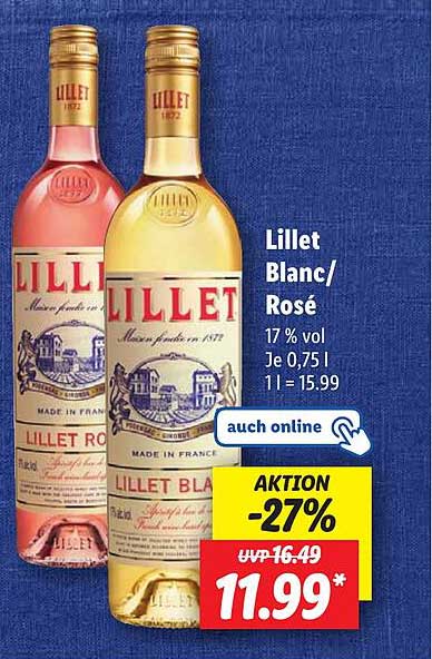 Lillet Blanc/Rosé 0,75 l – Jetzt für nur 11,99 €