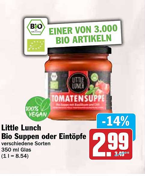 Little Lunch Bio Suppen oder Eintöpfe - Tomatensuppe