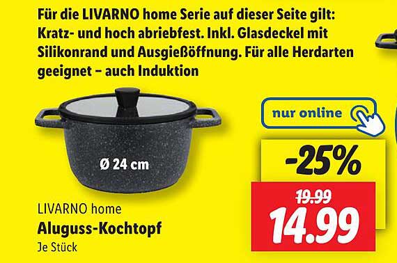 LIVARNO home Aluguss-Kochtopf 24 cm