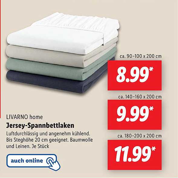 LIVARNO home Jersey-Spannbettlaken