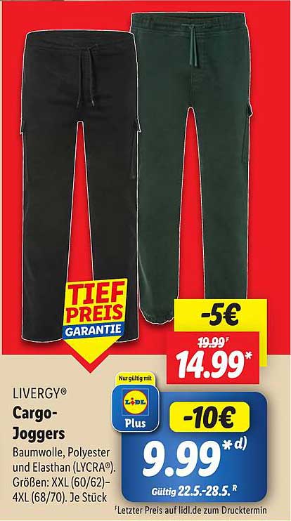 LIVERGY® Cargo-Joggers zum Top-Preis!