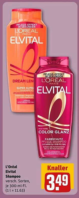 L’Oréal Elvital Shampoo, verschiedene Sorten, je 300-ml-Fl.