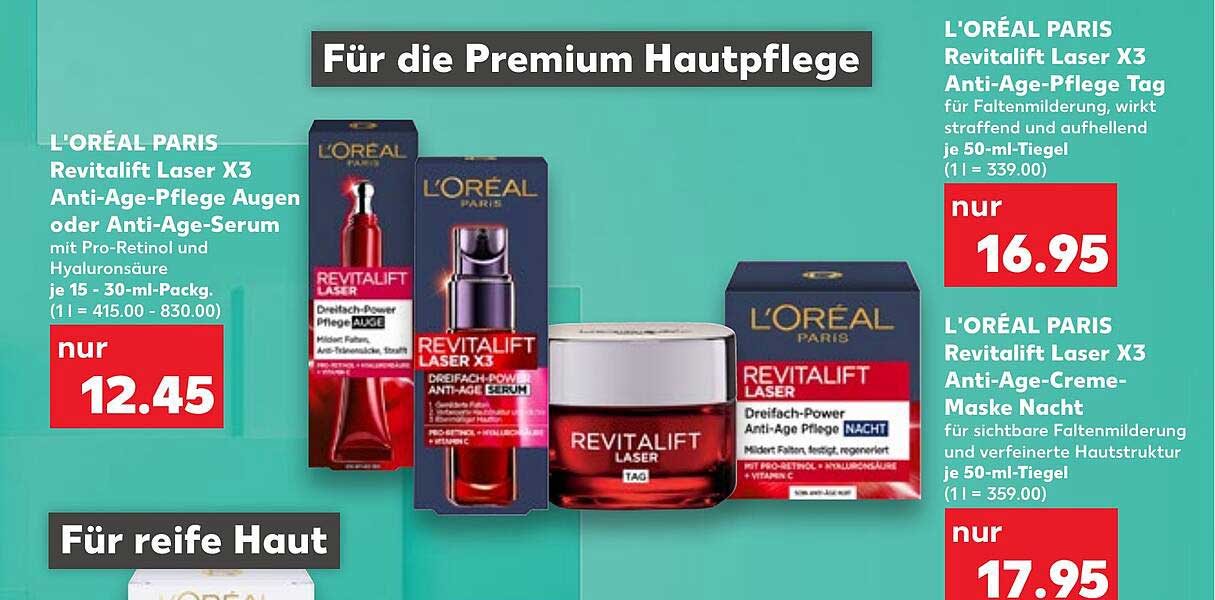L'ORÉAL PARIS Revitalift Laser X3 Anti-Age-Pflege Augen oder Anti-Age-Serum