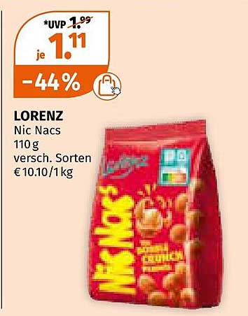 Lorenz Nic Nacs 110 g - für Knabberspaß vom Feinsten!