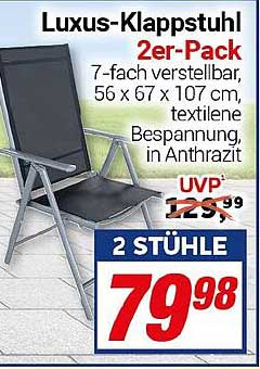 Luxus-Klappstuhl 2er-Pack
