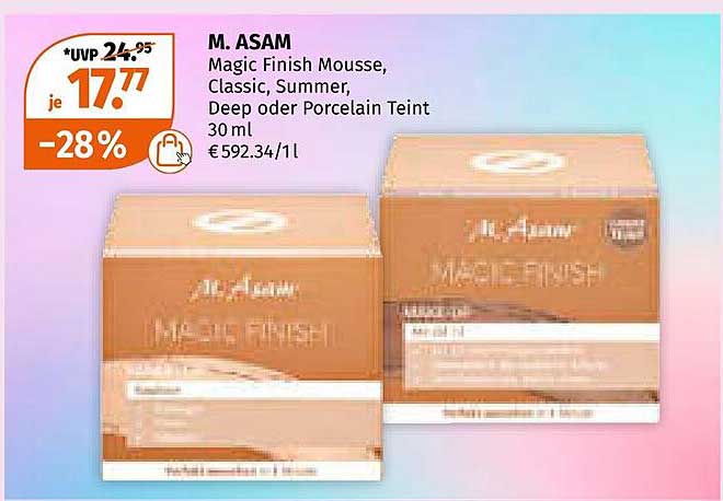 M. ASAM Magic Finish Mousse, Classic, Summer, Deep oder Porcelain Teint 30 ml