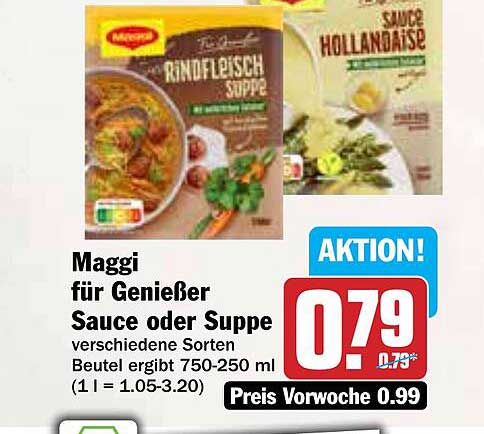 Maggi für Genießer Sauce oder Suppe - verschiedene Sorten