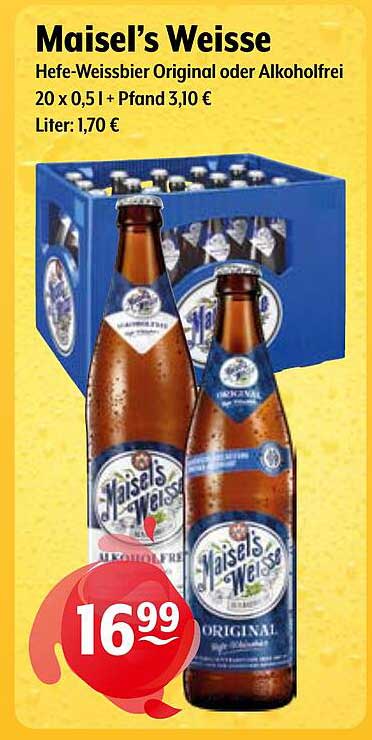 Maisel’s Weisse Hefe-Weißbier Original oder Alkoholfrei 20 x 0,5 l