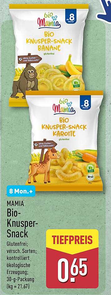 MAMIA Bio-Knusper-Snack - Banane & Karotte