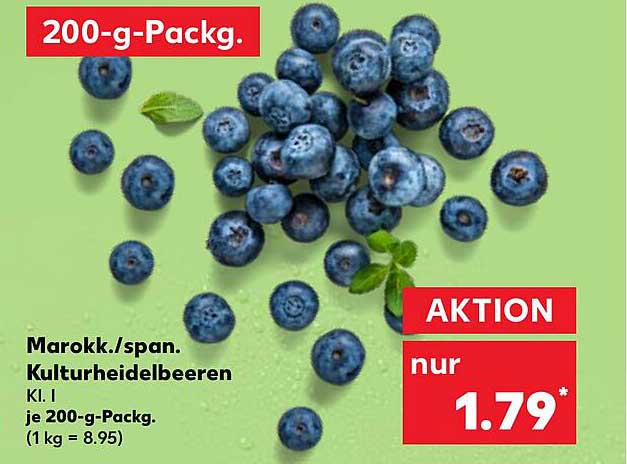 Marokk./span. Kulturheidelbeeren 200-g-Pack.