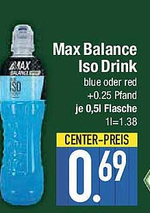 Max Balance Iso Drink - blue oder red