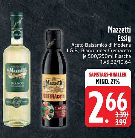 Mazzetti Essig - Aceto Balsamico di Modena I.G.P., Bianco oder Cremaceto