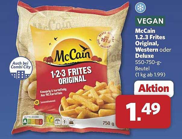 McCain 1-2-3 Frites Original, Western oder Deluxe 750 g