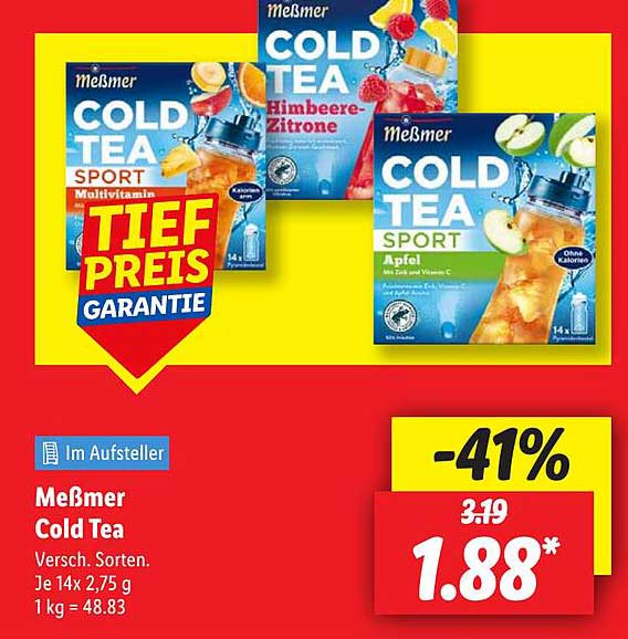 Meßmer Cold Tea Sport – Verschiedene Sorten