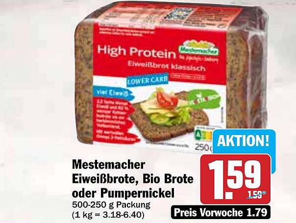 Mestemacher Eiweißbrote, Bio Brote oder Pumpernickel 500-250 g