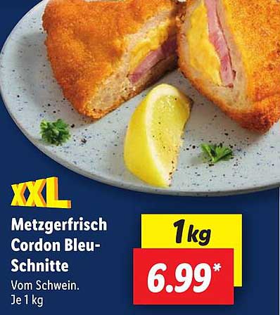Metzgerfrisch Cordon Bleu-Schnitte 1 kg vom Schwein