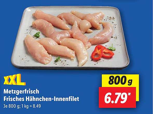 Metzgerfrisch Frisches Hähnchen-Innenfilet 800 g
