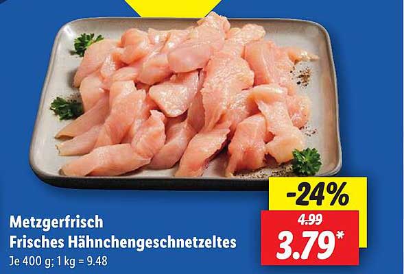 Metzgerfrisch Frisches Hähnchengeschnetzletes
