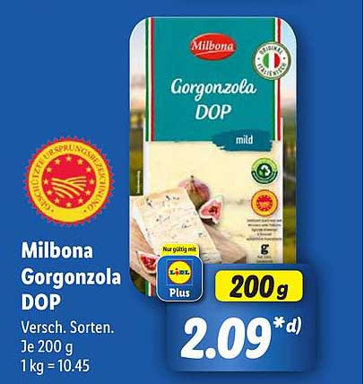 Milbona Gorgonzola DOP mild 200 g