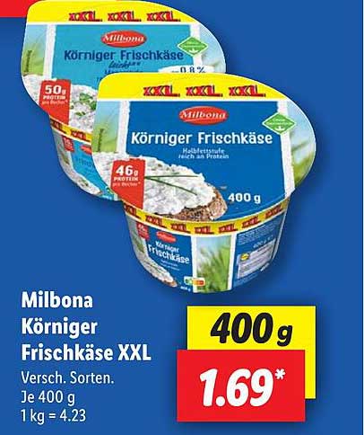 Milbona Körniger Frischkäse XXL 400 g