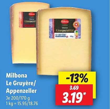Milbona Le Gruyère/Appenzeller