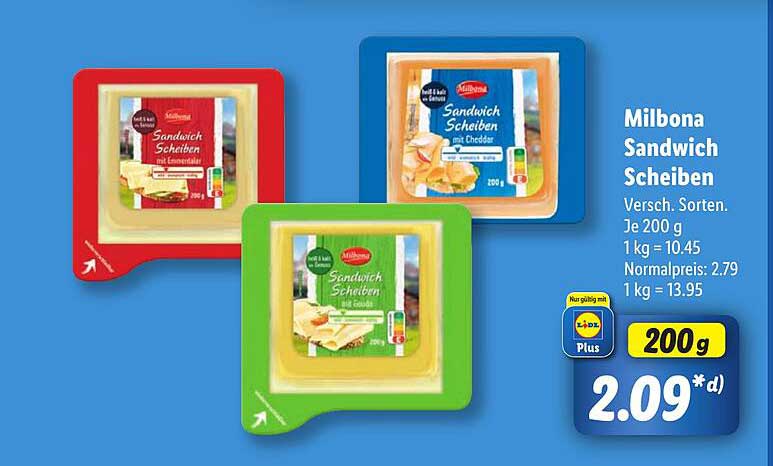 Milbona Sandwich Scheiben - Versch. Sorten (200 g)