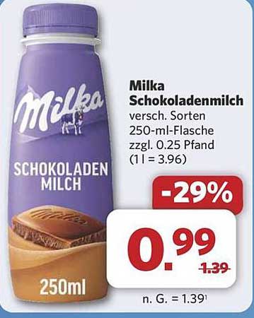 Milka Schokoladenmilch versch. Sorten 250-ml-Flasche
