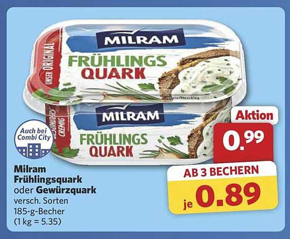 Milram Frühlingsquark oder Gewürzquark 185-g-Becher