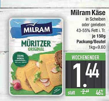 Milram Käse in Scheiben oder gerieben 150g