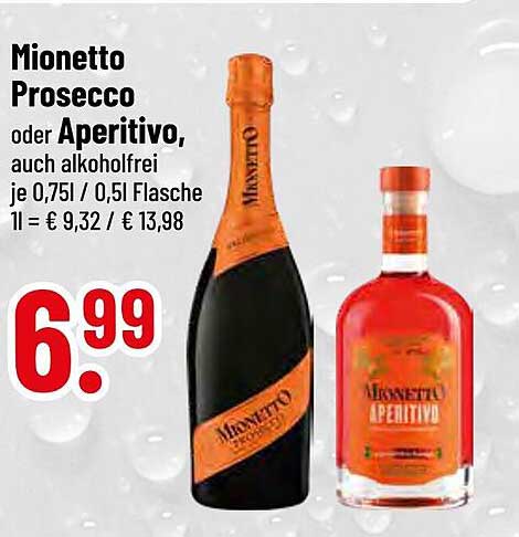 Mionetto Prosecco oder Aperitivo, auch alkoholfrei je 0,75l / 0,5l Flasche