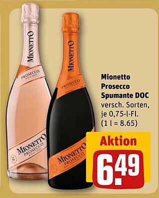 Mionetto Prosecco Spumante DOC - Verschiedene Sorten, je 0,75 I-Fl.