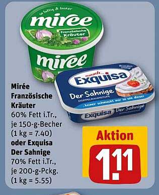 Mirée Französische Kräuter oder Exquisa Der Sahneige zum Aktionspreis