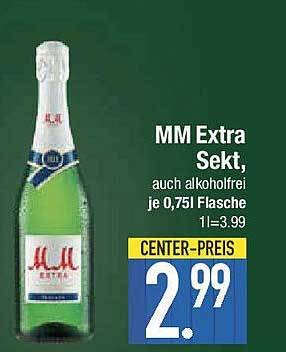 MM Extra Sekt - auch alkoholfrei 0,75l Flasche