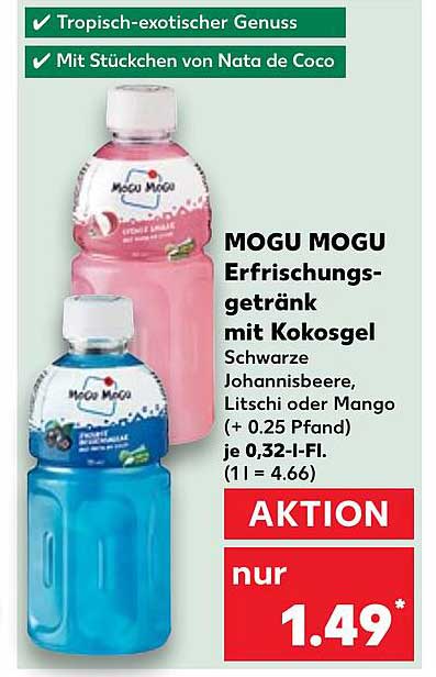 MOGU MOGU Erfrischungsgetränk mit Kokosgel - Aktion für nur 1,49 Euro!