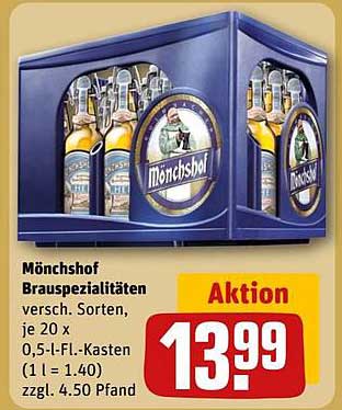Mönchshof Brauspezialitäten 20 x 0,5-L-Fl.-Kasten