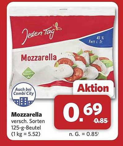 Mozzarella - verschiedene Sorten 125-g-Beutel