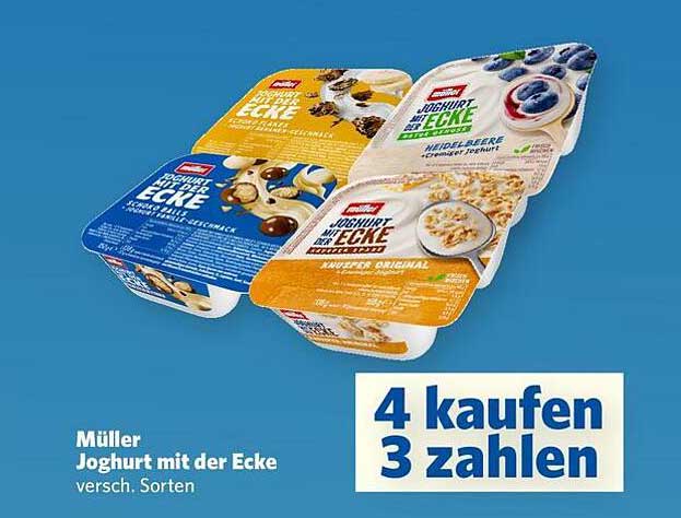 Müller Joghurt mit der Ecke - verschiedene Sorten