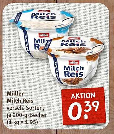 Müller Milch Reis, verschiedene Sorten, je 200-g-Becher