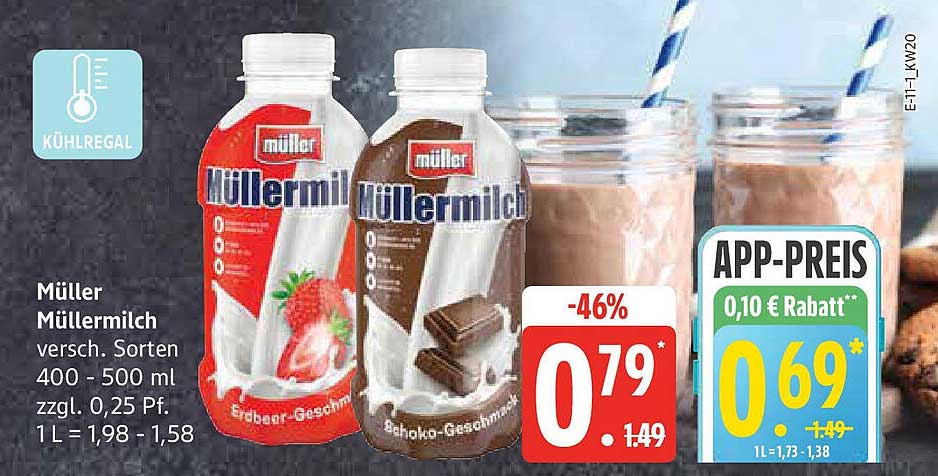 Müller Müllermilch versch. Sorten 400 - 500 ml