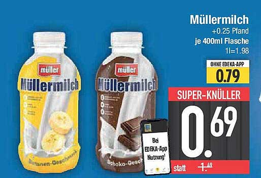 Müllermilch 400ml - Schoko und Banane zum Sparpreis!