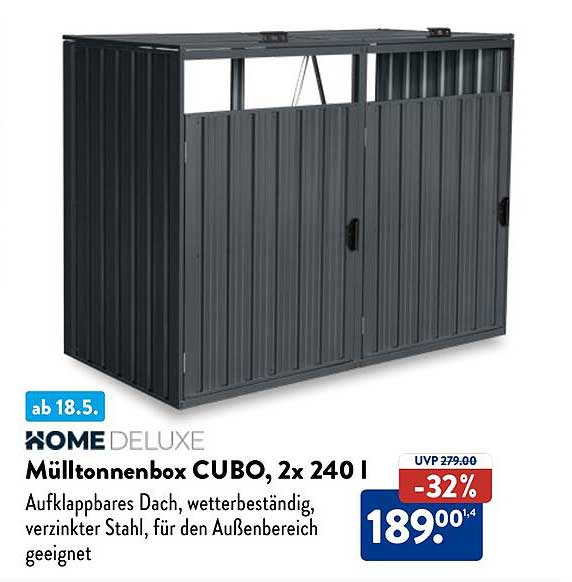 Mülltonnenbox CUBO, 2x 240 l