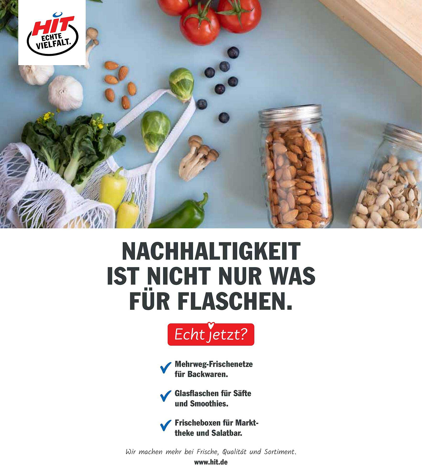 Nachhaltigkeitsangebote bei HIT – Mehrweg- und Glaslösungen für den Alltag
