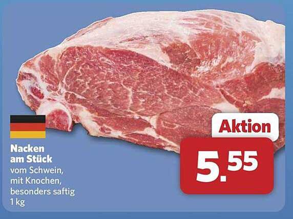 Nacken am Stück vom Schwein, mit Knochen, besonders saftig 1 kg