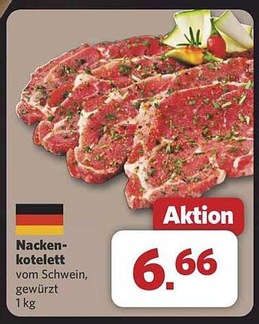 Nackensteaks vom Schwein, gewürzt, 1 kg