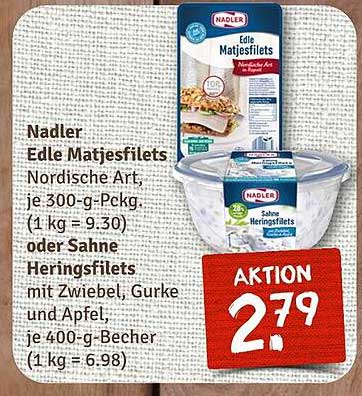 Nadler Edle Matjesfilets Nordische Art oder Sahne Heringsfilets